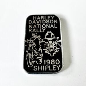 vintage Harley-Davidson National Rally badge pin 1980 rally Shipley Collectable